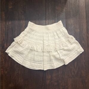 Aerie Cream Lace Skater Skirt